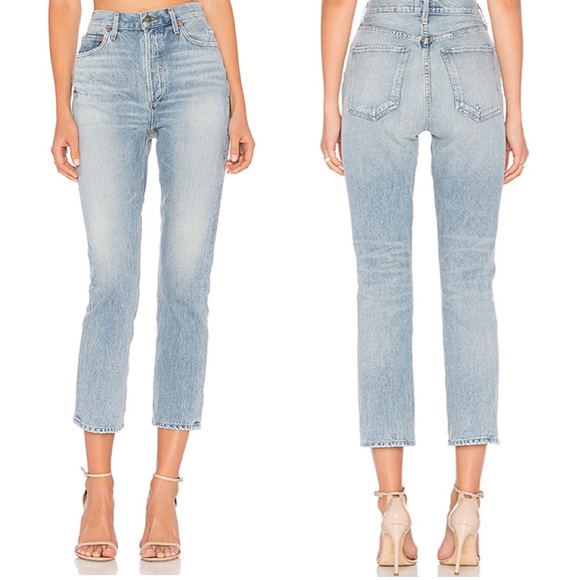 agolde riley blue rock